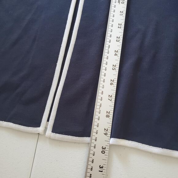 Ming Wang Cardigan Womens XL Navy White Trim Open Front 3/4 Sleeve Reimagined - Picture 4 of 8